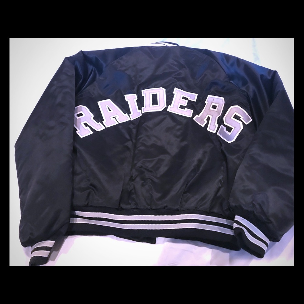 Vintage Oakland Raiders Chalk Lin Satin Jacket XL
